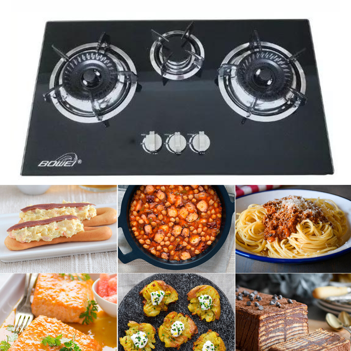 Cocina A Gas Empotrada 3 Hornillas Pro