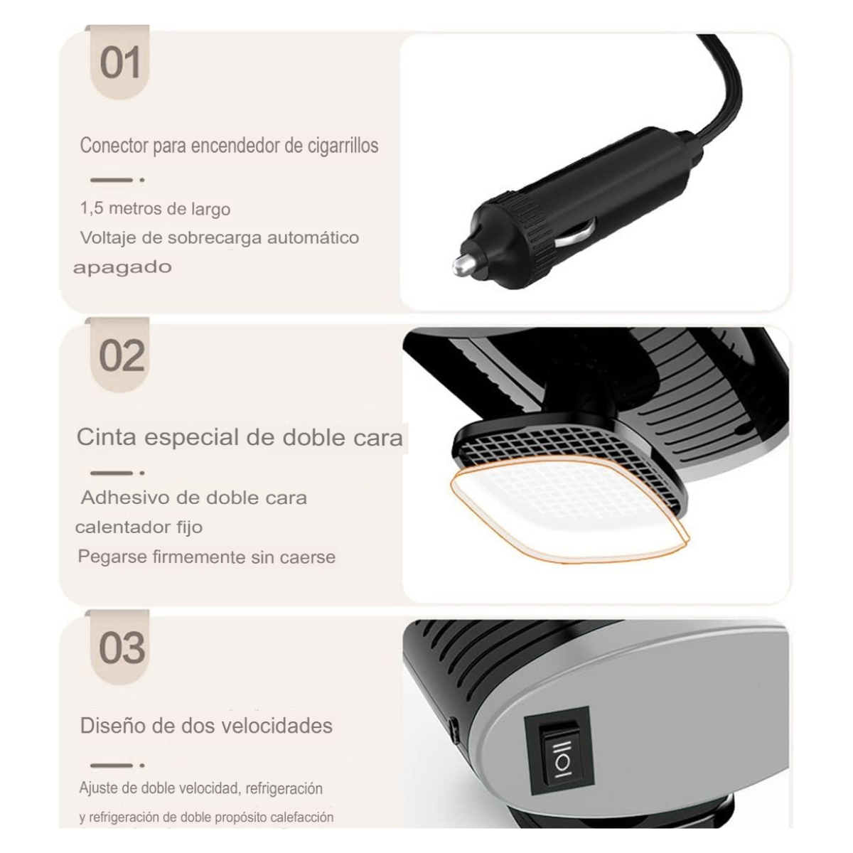 Calentador Auto Portátil Alta Potencia